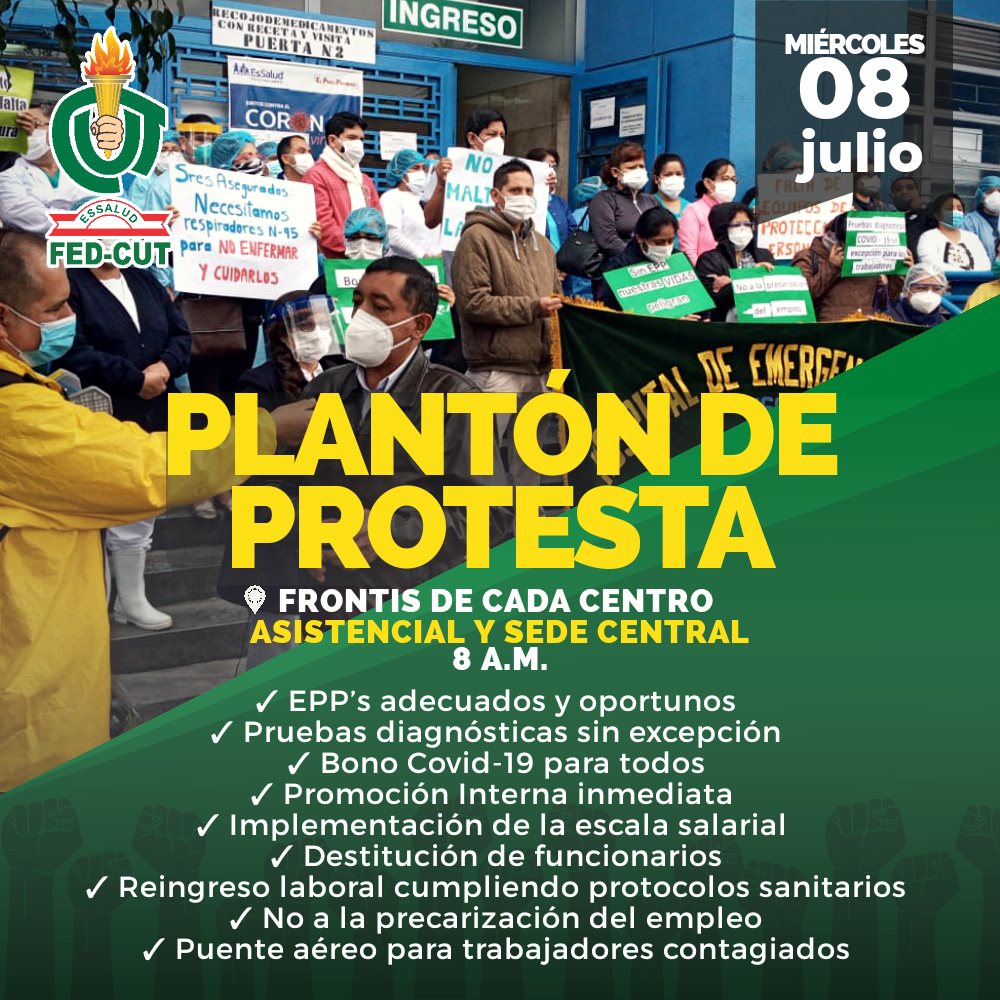 Protesta Nacional 8 julio FED-CUT EsSalud